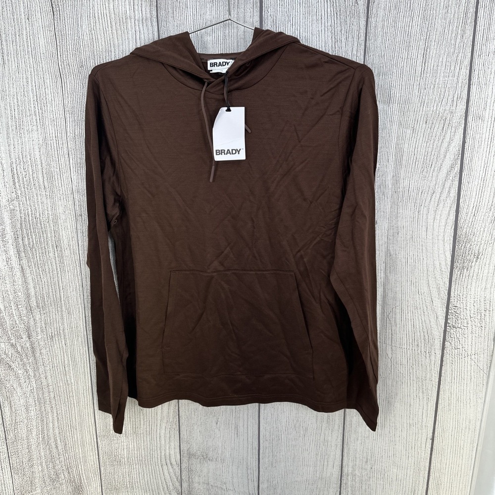 Brady Hoodie Mens Medium Cedar Brown Engineered Wool Pullover Knit Tom Brady